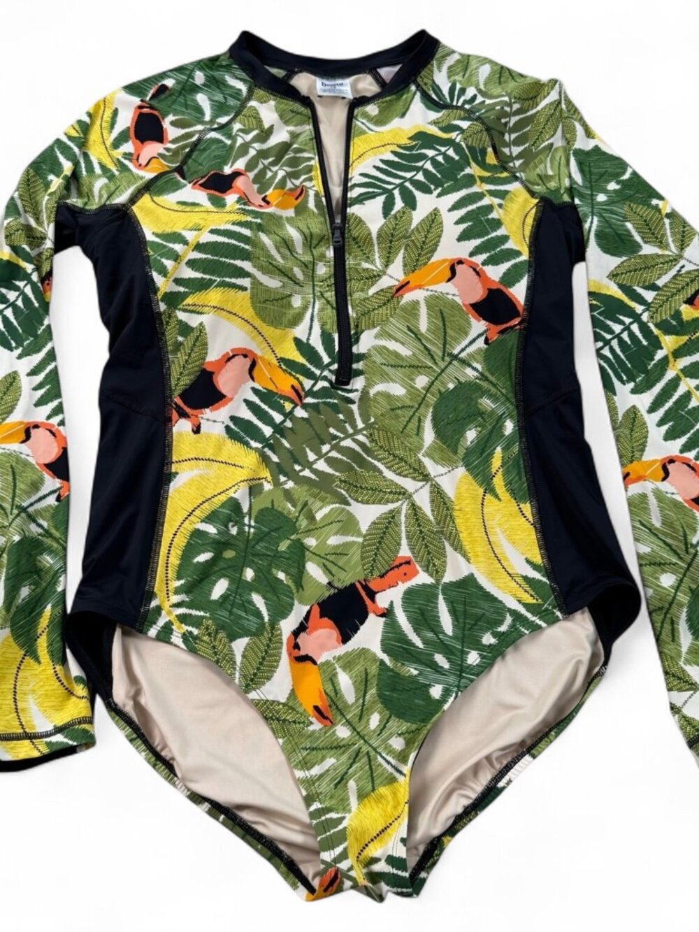 Duluth One-piece long sleeve swimsuit/rash guard Size 14 Multicolor